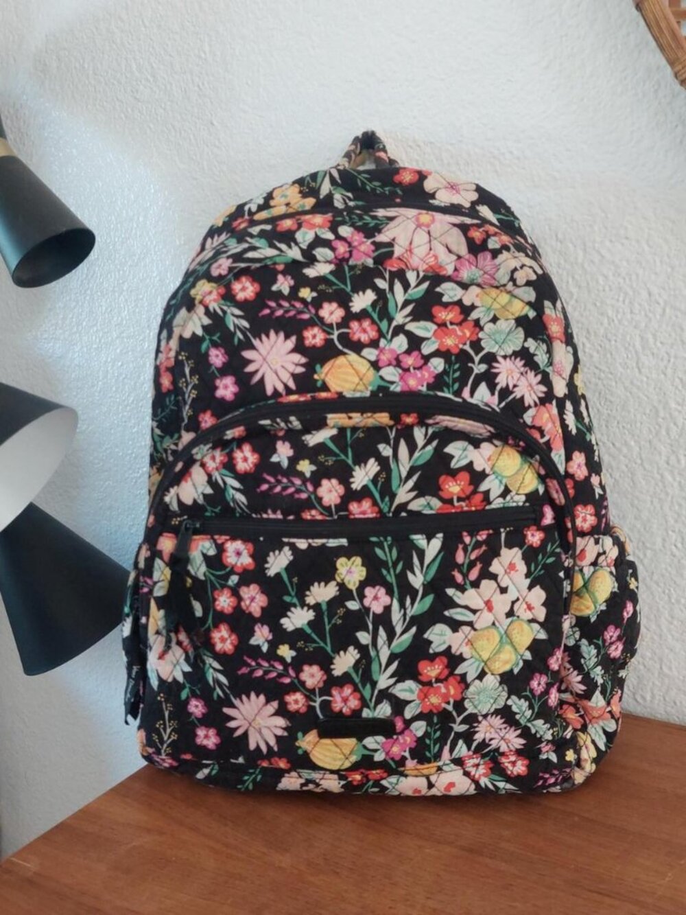 Vera Bradley Tangerine Twist Campus Tech Large Backpack Quilted Floral Bag